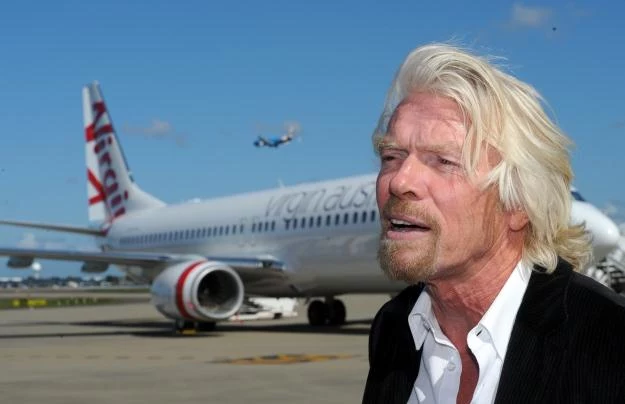 Richard Branson na tle Airbusa A330