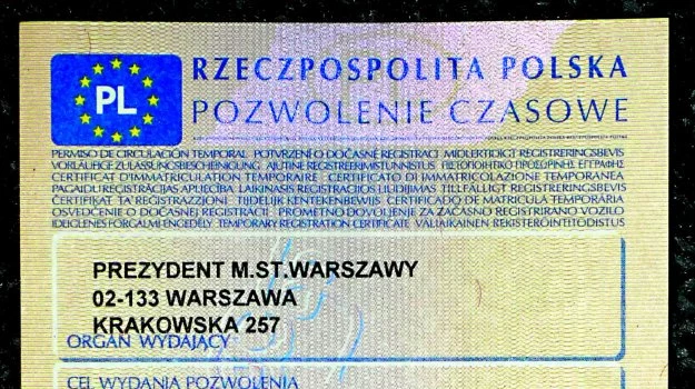 Tymczasowy dowód rejestracyjny