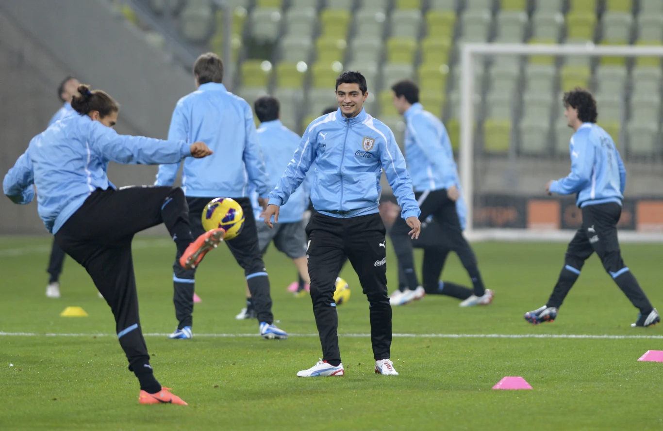 Reprezentacja Urugwaju podczas treningu przed meczem z Polską Reprezentacja Urugwaju podczas treningu przed meczem z Polską