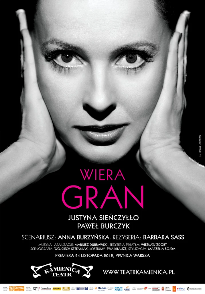 Plakat promujący spektakl "Wiera Gran"