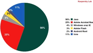 Aplikacje najbardziej podatne na ataki online, III kwartał 2012 r. 