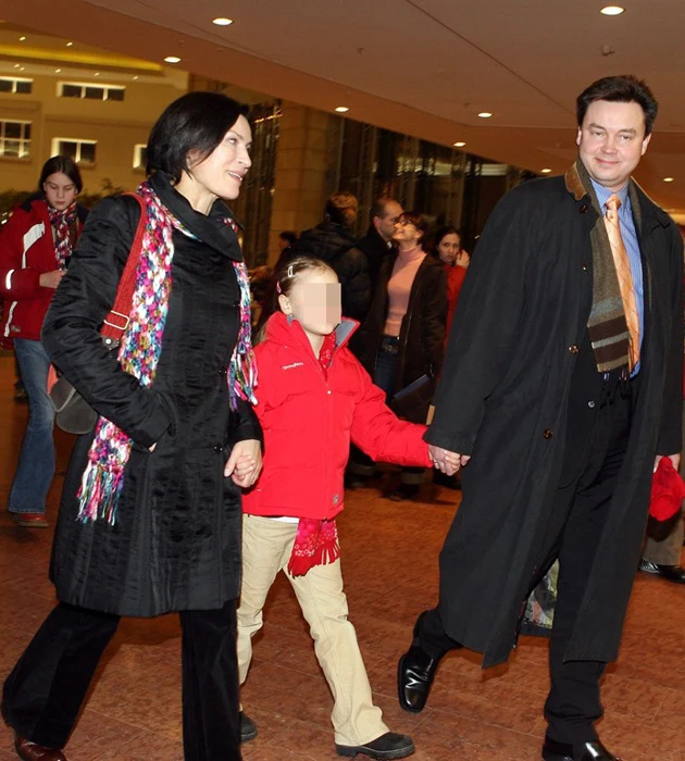 Danuta Stenka z córką i mężem