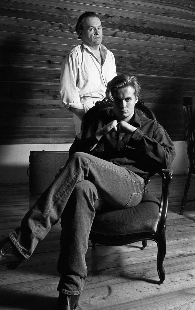 Jerzy Skolimowski z synem Józefem, 1993 r.