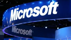 Wystawowy baner firmy Microsoft