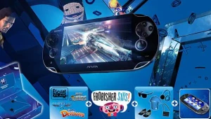 PS Vita - zdjęcie konsoli z promocyjnymi dodatkami