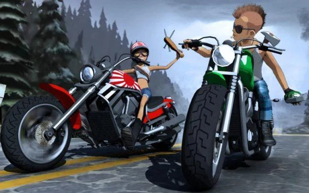 Biker Bash - motyw graficzny z dokumentu projektowego studia Slightly Mad