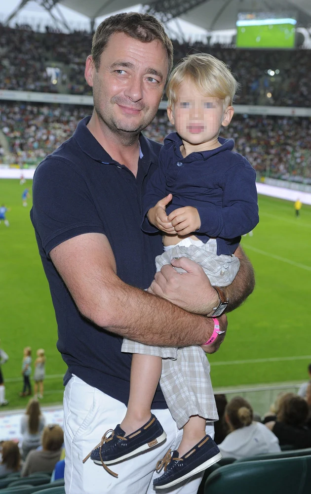 Jacek Rozenek z synem Jacek Rozenek z synem