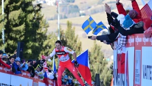 Justyna Kowalczyk na mecie Tour de Ski