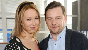 Wcielająca się w Beatę Marta Dąbrowska i obiekt jej westchnień, Ryszard Puchała (Ireneusz Czop)