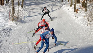 Biegacze na trasie "Biegu na Igrzyska"