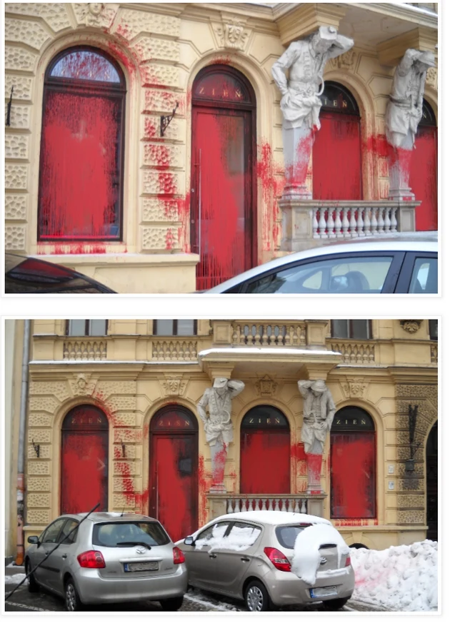 Zniszczony butik Zienia