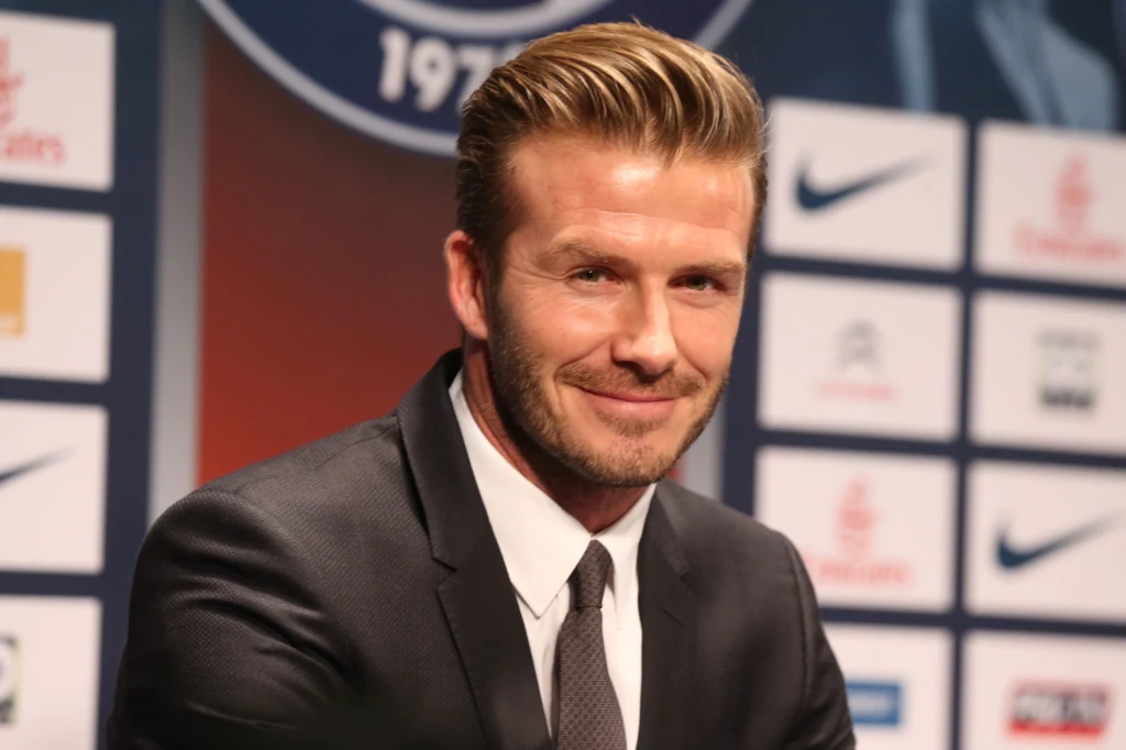 David Beckham na konferencji prasowej po podpisaniu kontraktu w PSG.