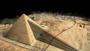 Symulacja zewnętrznej rampy użytej do budowy Piramidy Cheopsa