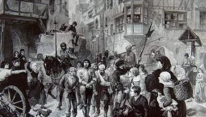 Schwytany raubritter - reprodukcja dawnej pocztówki