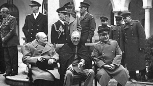 Churchill, Roosevelt i Stalin podczas konferencji jałtańskiej