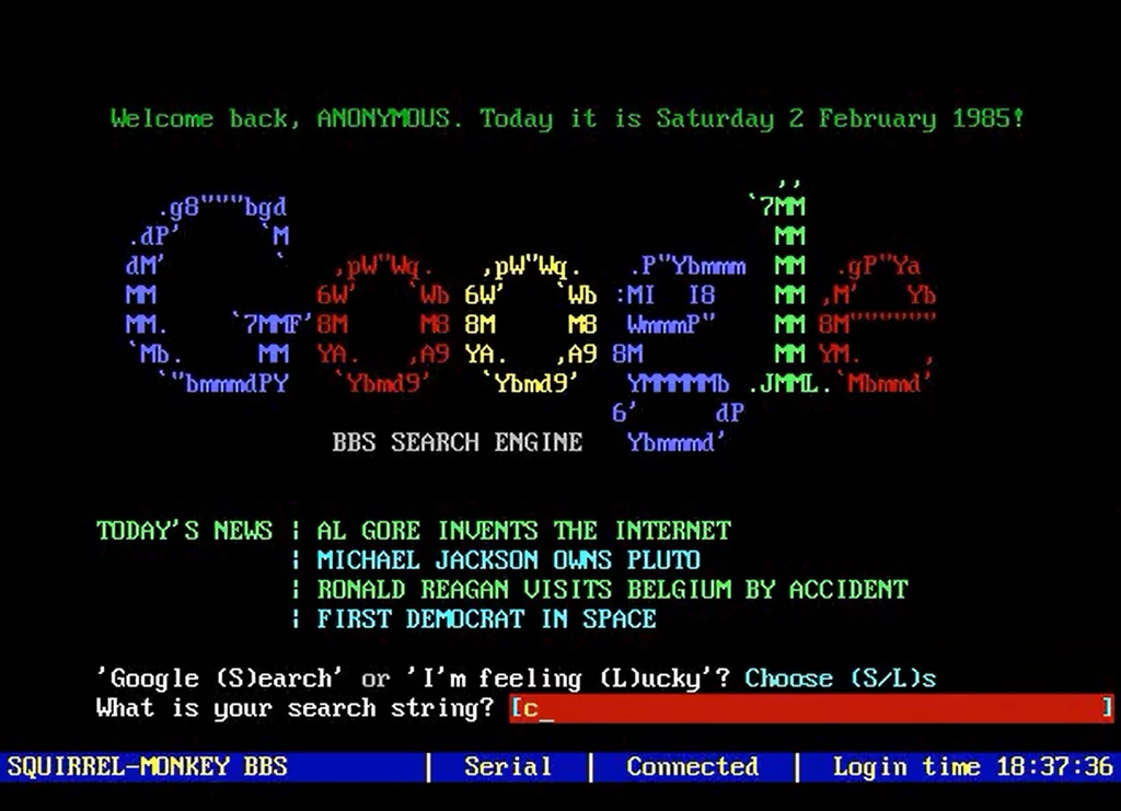 Tak mogłaby wyglądać wyszukiwarka Google, gdyby istniała 30 lat temu...