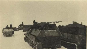 Wozy pancerne Dywizji "Grossdeutschland" w zimowej scenerii