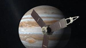 Sonda Juno na tle Jowisza - wizja artysty