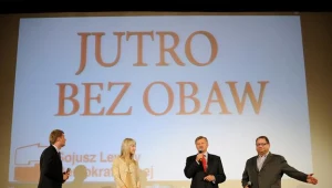 Prezentacja hasła SLD w warszawskim kinie "Kultura", fot. J. Turczyk