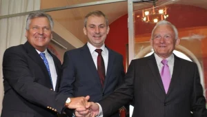 Aleksander Kwaśniewski, Grzegorz Napieralski i Leszek Miller, fot. W. Rozbicki