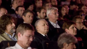 Prezes PiS Jarosław Kaczyński podczas pokazu filmu "Lider", fot. Paweł Kula