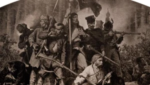 "Bitwa" rysunek Artura Grottgera z cyklu "Polonia" z 1863 roku. Reprodukcja: Marek  Skorupski