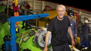James Cameron i podwodna łódź "Deepsea Challenger"