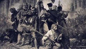 Powstańcy styczniowi przedstawieni przez A. Grottgera. Z cyklu "Polonia"