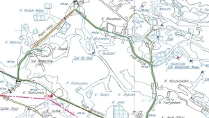 Mapa - Fragment projektowanej Trasy Górniczej na I poziomie kopalni soli w Wieliczce