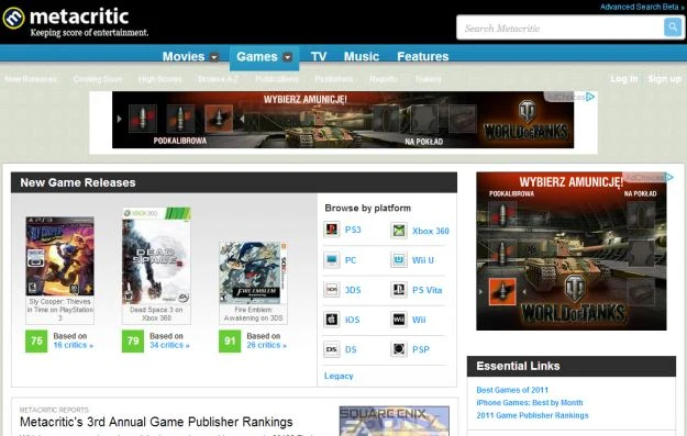 Metacritic podsumował dane i wytypował najlepszych wydawców w 2012 roku Metacritic podsumował dane i wytypował najlepszych wydawców w 2012 roku