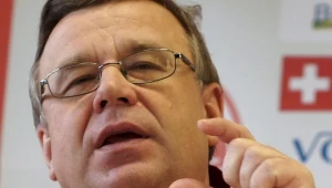 Trener reprezentacji Polski Igor Zacharkin podczas konferencji prasowej przed turniejem