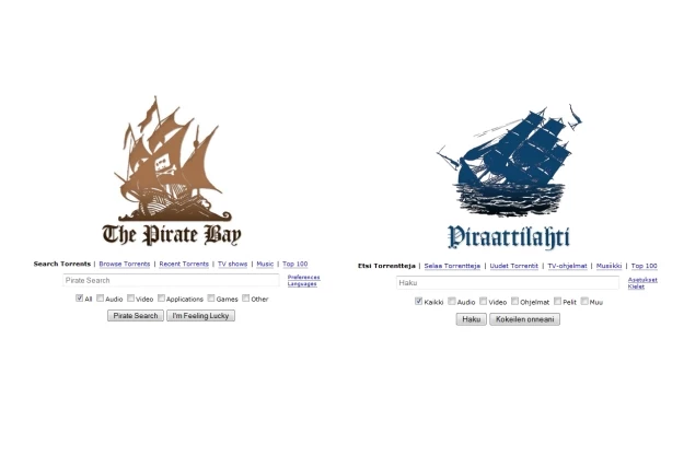 Symbole graficzne The Pirate Bay i CIAPC