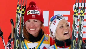 Justyna Kowalczyk (z lewej) i Therese Johaug