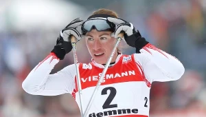 Justyna Kowalczyk na mecie sprintu