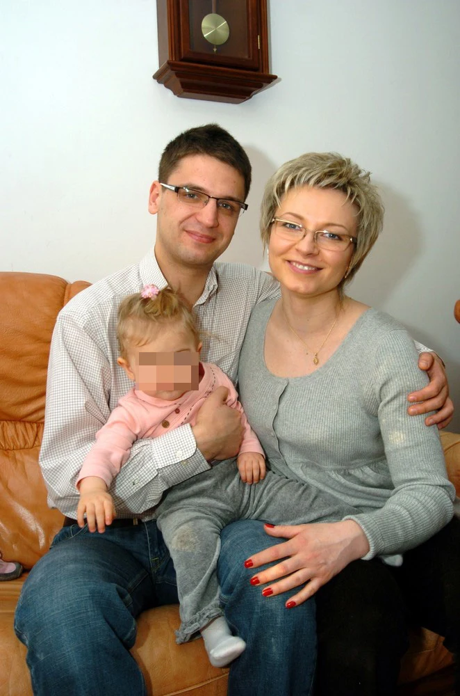 Mariusz Kamiński z żoną Anną i córką