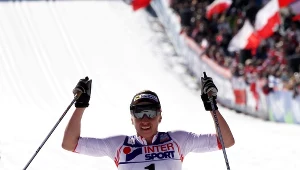 Justyna Kowalczyk na mecie biegu na 30 km techniką klasyczną