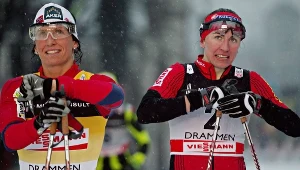 Justyna Kowalczyk i jej wielka rywalka Marit Bjoergen