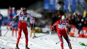 Justyna Kowalczyk (z lewej) i Therese Johaug