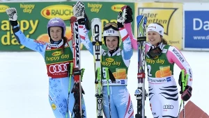 Tina Maze, Anna Fenninger i Viktoria Rebensburg