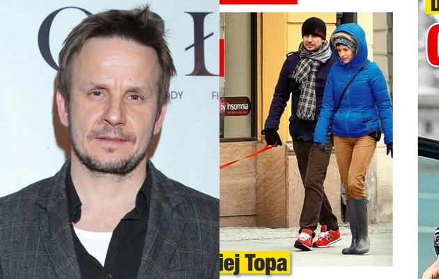 Bartek Topa i Anna Terpiłowska na spacerze z suczką Ściemą Bartek Topa i Anna Terpiłowska na spacerze z suczką Ściemą