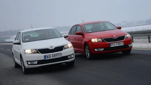 Z lewej strony - Skoda Rapid 1.2 TSI 105 Ambition, z prawej - Rapid 1.2 TSI 85 Elegance.