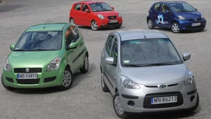 Używane: Hyundai i10, Kia Picanto FL, Suzuki Splash, Toyota Aygo