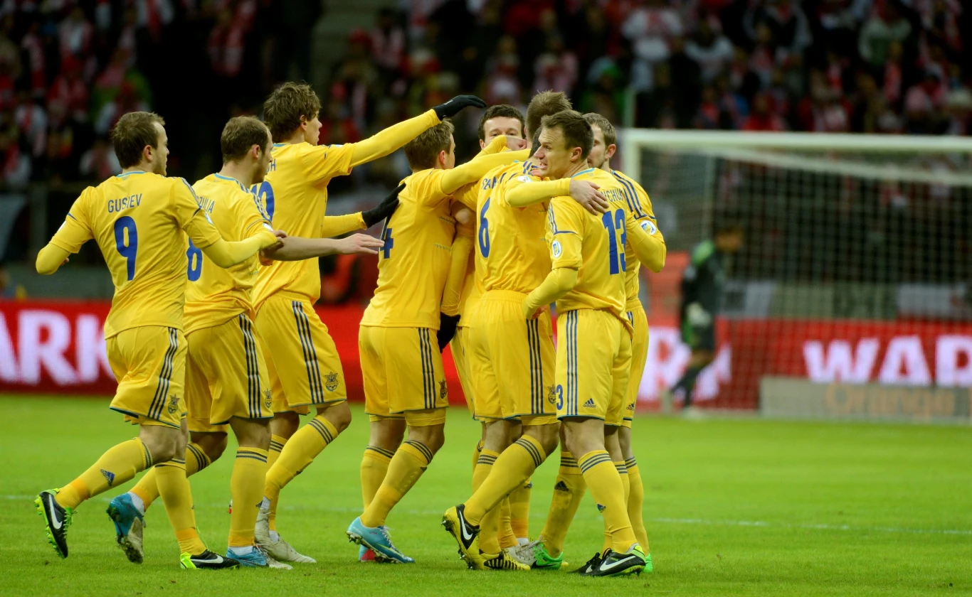 Radość Ukraińców po zdobyciu 1. gola