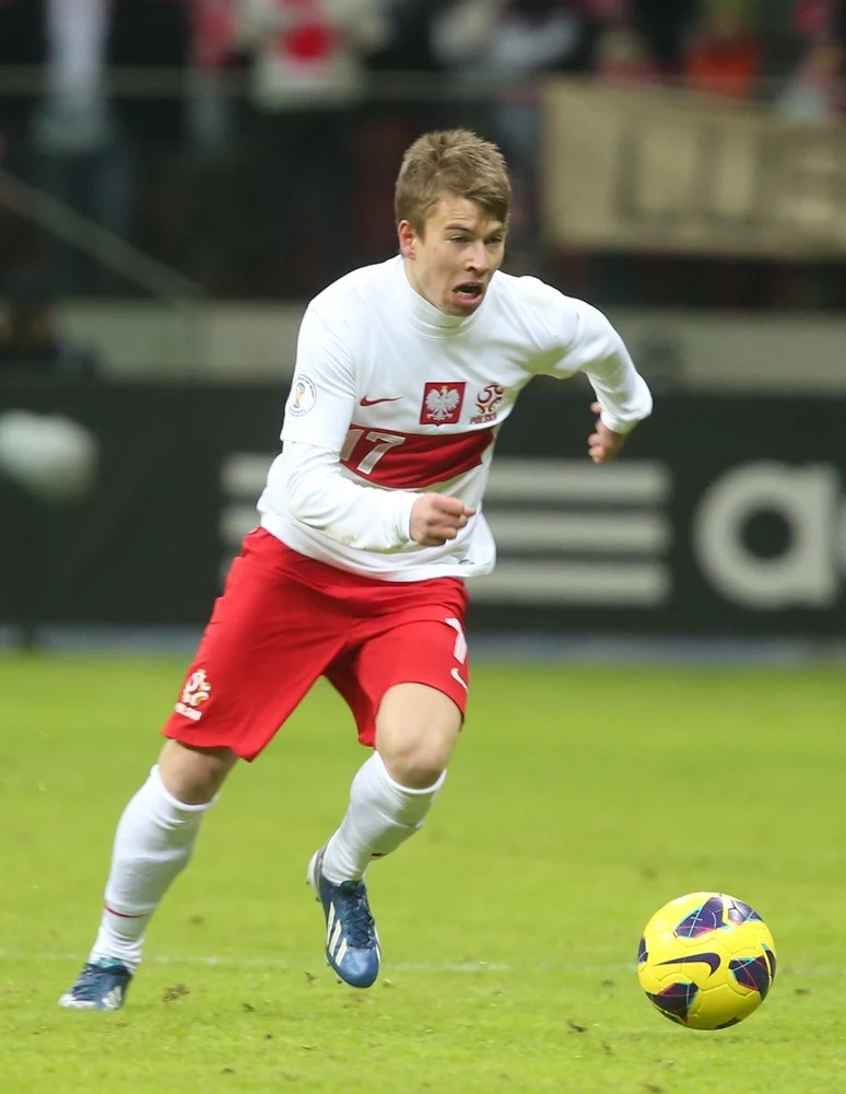 Jakub Kosecki poczas meczu z Ukrainą Jakub Kosecki poczas meczu z Ukrainą