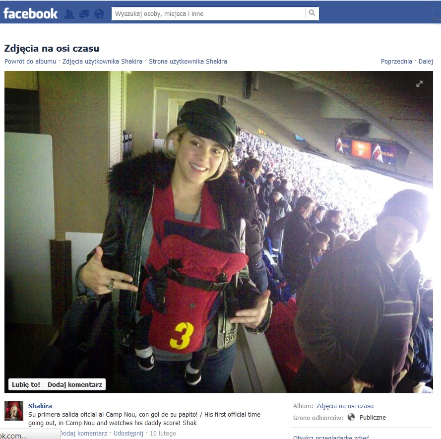 Shakira z synkiem na meczu FB Barcelony Shakira z synkiem na meczu FB Barcelony