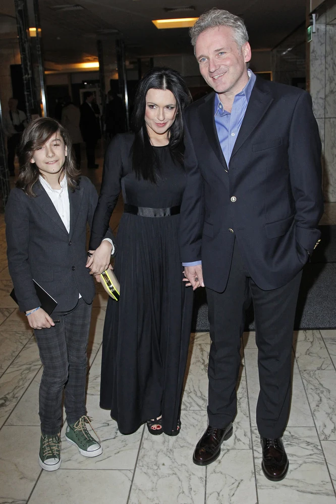 Jarosław Kret z Beatą Tadlą i jej synem Jasiem