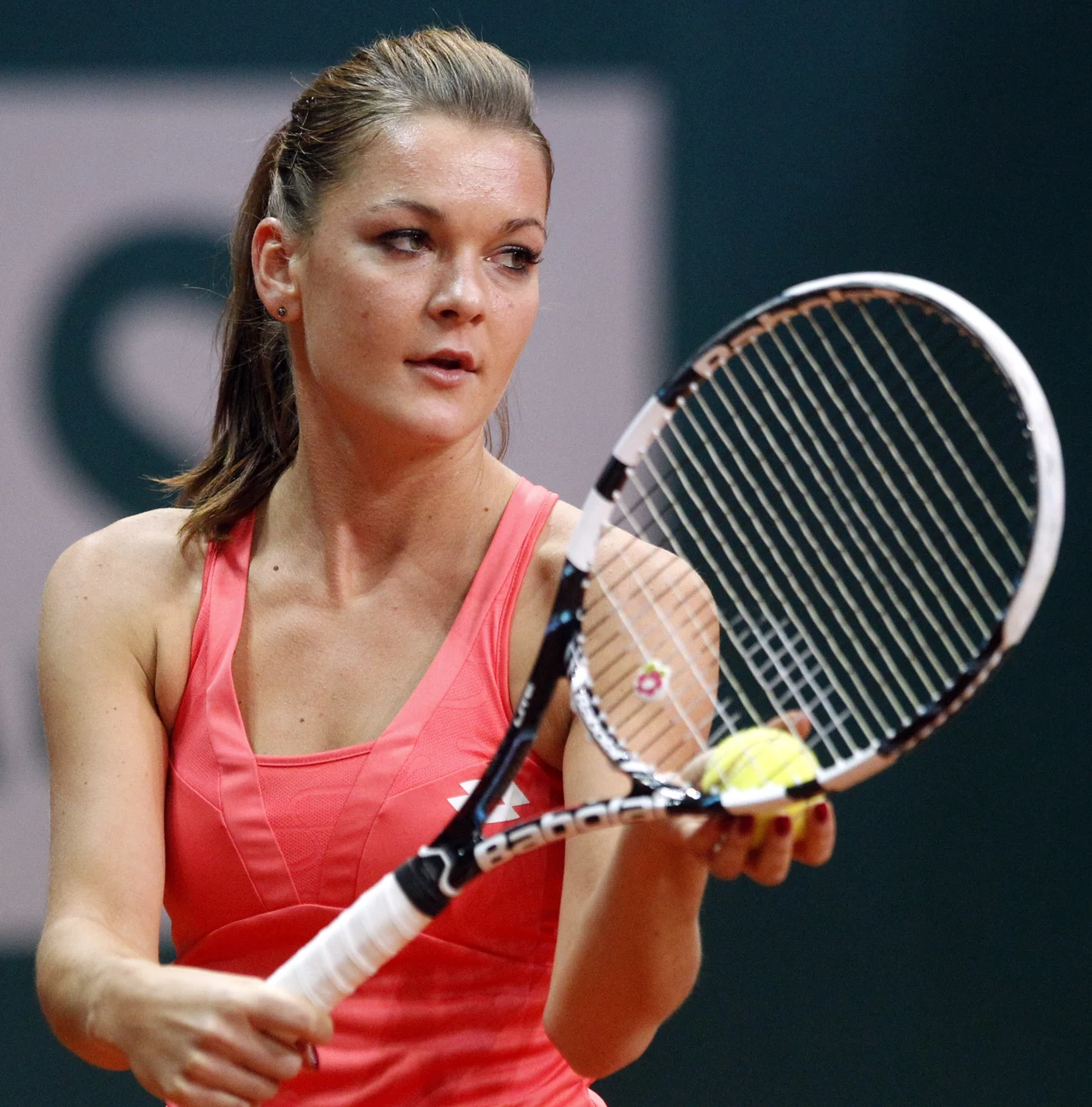 Agnieszka Radwańska podczas meczu pokazowego rozegranego w ramach turnieju WTA BNP Paribas Katowice Open Agnieszka Radwańska podczas meczu pokazowego rozegranego w ramach turnieju WTA BNP Paribas Katowice Open