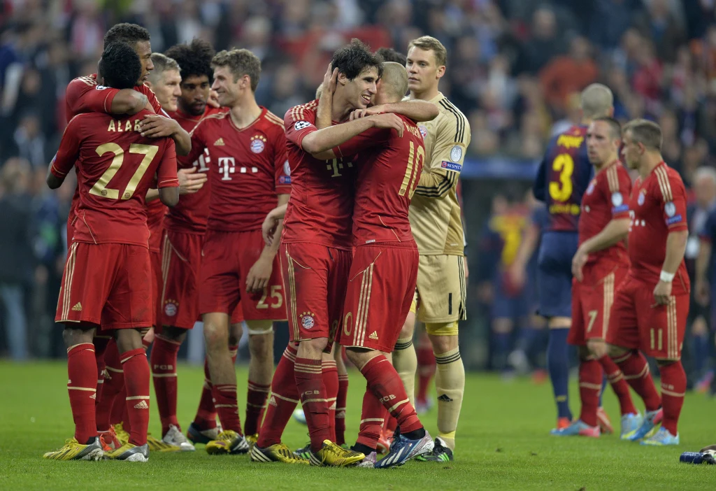 Radość piłkarzy Bayernu Monachium Radość piłkarzy Bayernu Monachium