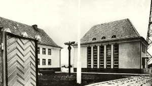 Podwórko nowej gliwickiej radiostacji na zdjęciu archiwalnym. Źródło: www.pnn.de