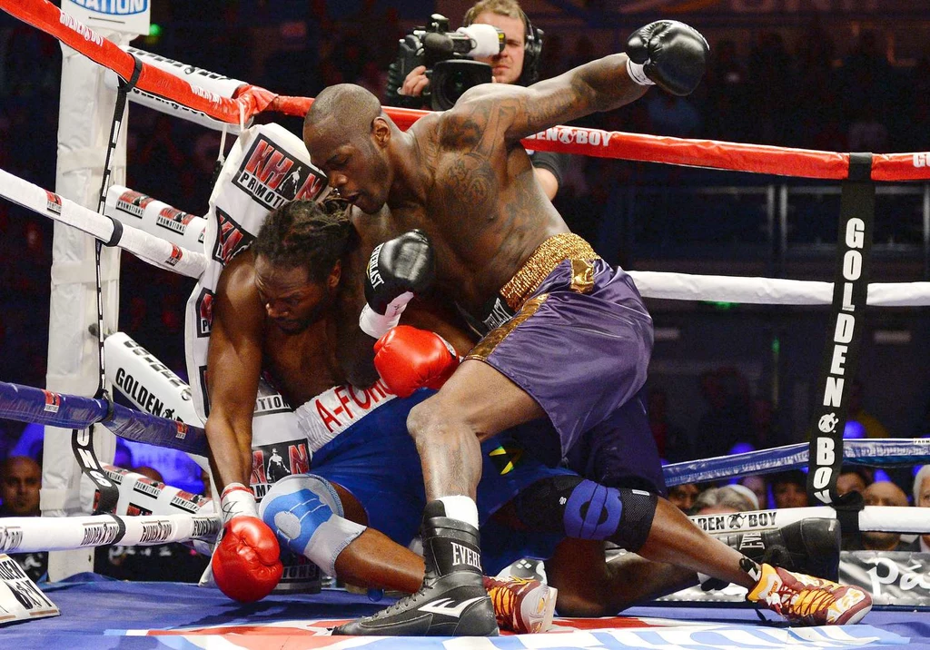 Deontay Wilder (z prawej) i jego ostatnia ringowa ofiara Audley Harrison